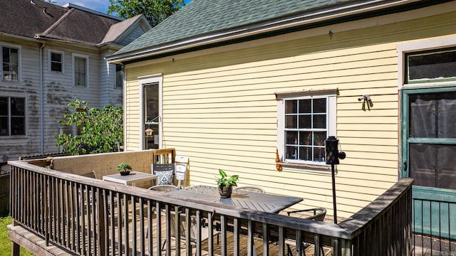 1509 S Spring, Little Rock, AR 72202 - wooden terrace featuring outdoor dining space