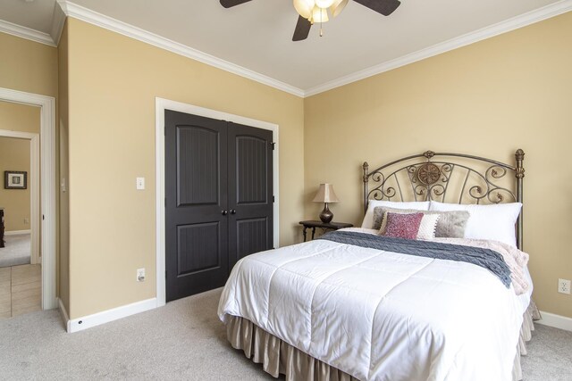 9241 Johnson Dr, Sherwood, AR 72120 - bedroom featuring baseboards, ornamental molding, and carpet