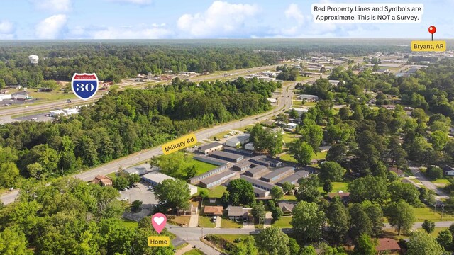 bird's eye view with a forest view