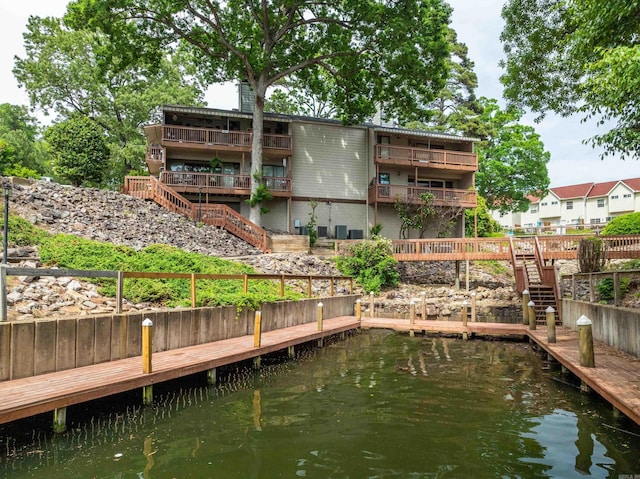 350 Peters Pt Unit L1, Hot Springs, AR 71913 - dock area with a water view and stairway