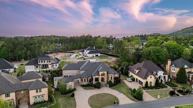 drone / aerial view with a residential view