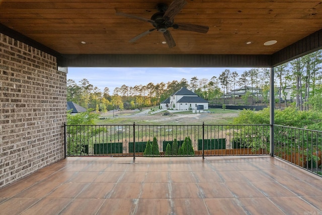 view of patio / terrace featuring ceiling fan