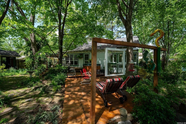 view of wooden deck