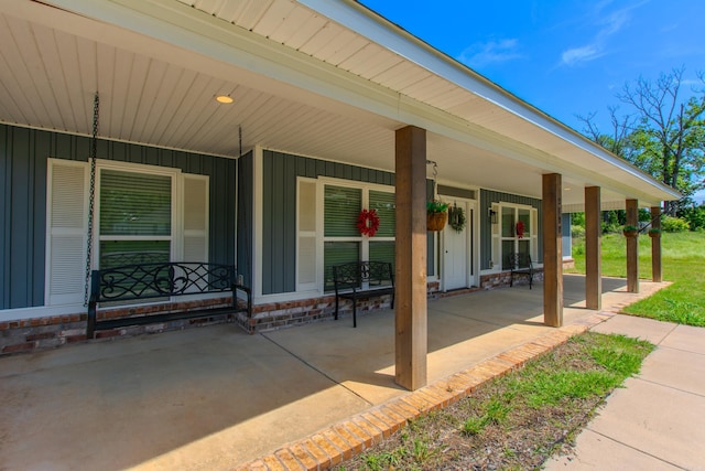 view of patio with covered porch