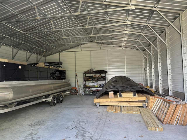 garage featuring metal wall