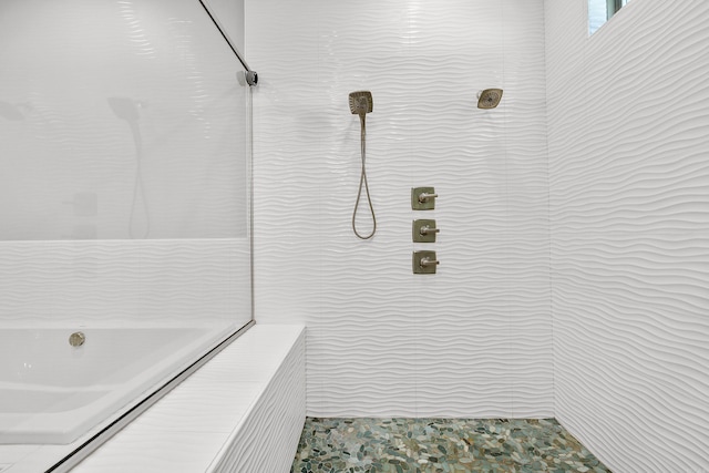 bathroom featuring walk in shower