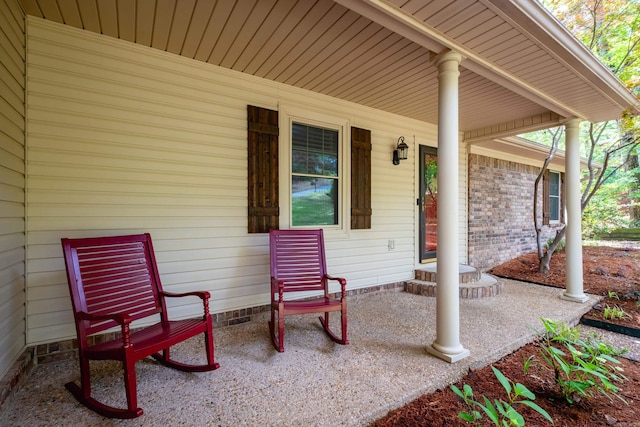 view of patio with covered porch
