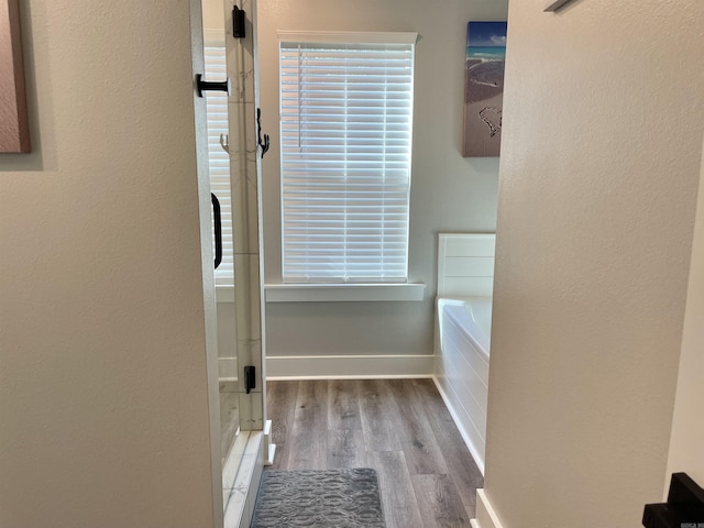 spacious closet with wood finished floors