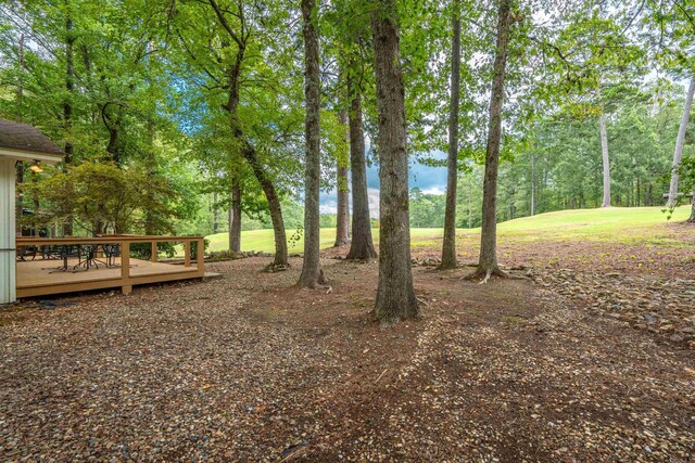 15 Tarifa Ln, Hot Springs Village, AR 71909 - view of yard featuring a wooden deck