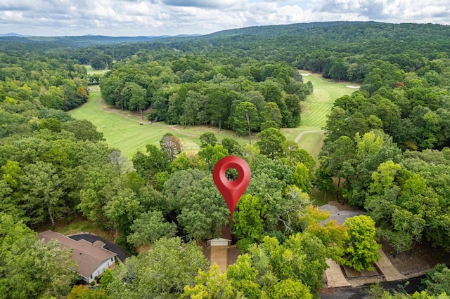 15 Tarifa Ln, Hot Springs Village, AR 71909 - bird's eye view with a forest view and view of golf course
