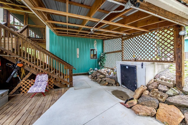 4 Long Hill Rd, Higden, AR 72067 - view of patio with stairway and ceiling fan