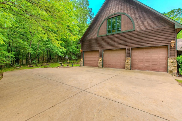 garage with driveway
