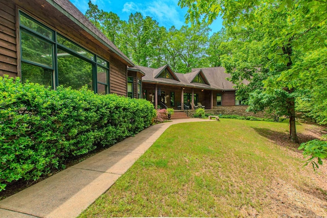 exterior space featuring covered porch
