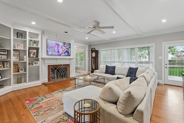 4109 Valley View Dr, Little Rock, AR 72212 - living room with ornamental molding, ceiling fan, and a wealth of natural light