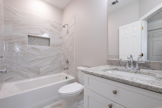 2919 Martel Ave, Little Rock, AR 72206 - full bath with visible vents, washtub / shower combination, toilet, and vanity