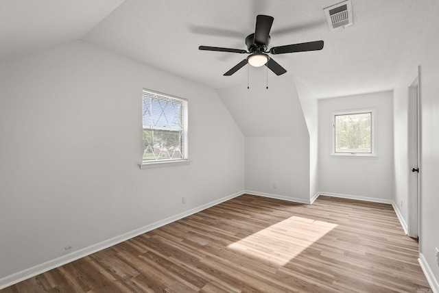 22 Colony Rd, Little Rock, AR 72227 - bonus room with visible vents, plenty of natural light, vaulted ceiling, and ceiling fan
