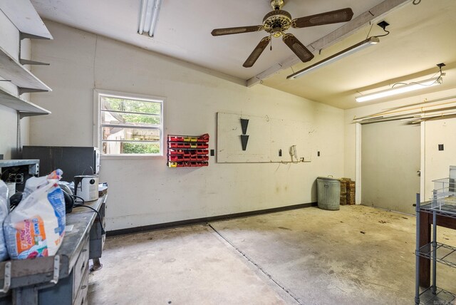 22 Colony Rd, Little Rock, AR 72227 - garage featuring a ceiling fan