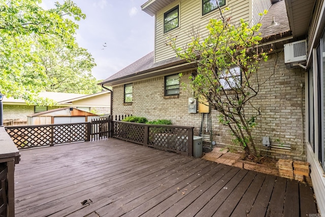 22 Colony Rd, Little Rock, AR 72227 - deck featuring an outbuilding and a wall mounted air conditioner