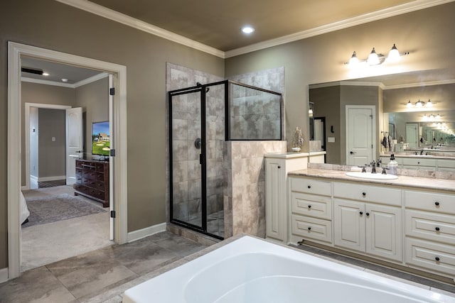 26 Epernay Cir, Little Rock, AR 72223 - full bathroom with baseboards, ornamental molding, and a stall shower