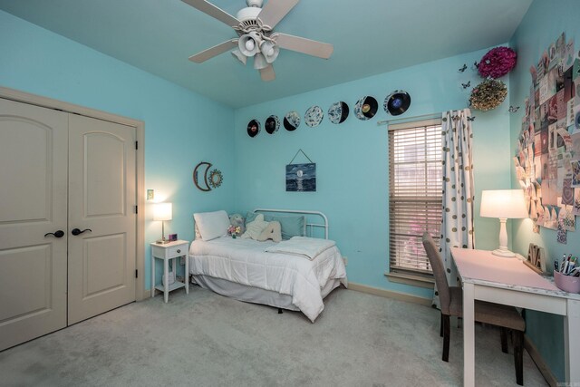 26 Epernay Cir, Little Rock, AR 72223 - bedroom with a closet, carpet flooring, and a ceiling fan