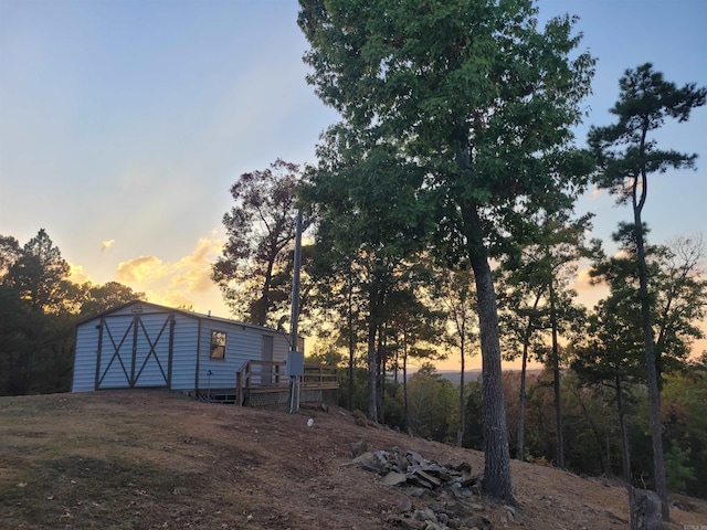 290 Christopher Dr, Quitman, AR 72131 - view of yard featuring an outbuilding and a deck