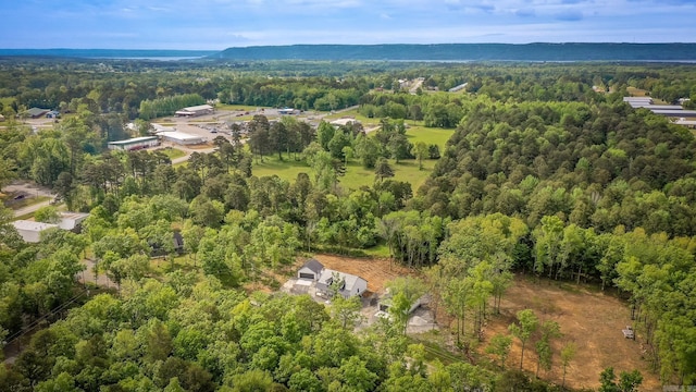 aerial view featuring a forest view