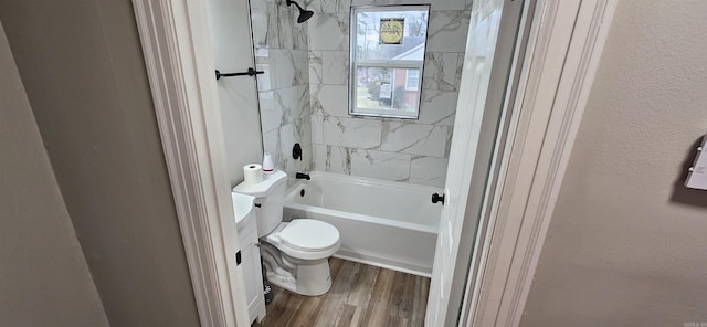 1620 S Harrison St, Little Rock, AR 72204 - full bath with toilet, wood finished floors, and  shower combination