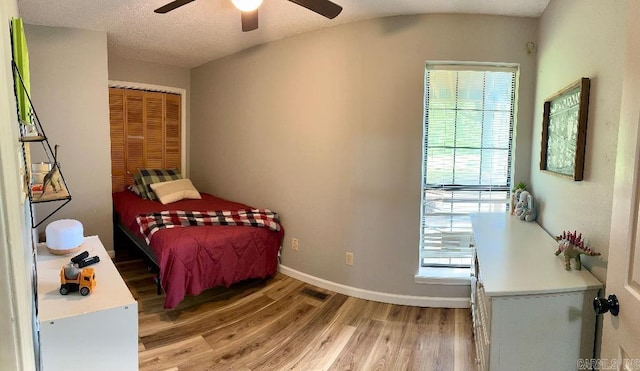 885 Mount Carmel Rd, Cabot, AR 72023 - bedroom featuring light wood-type flooring, multiple windows, baseboards, and a closet