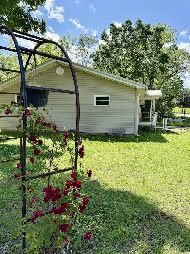 805 S St, Heber Springs, AR 72543 - view of home's exterior with a yard and crawl space
