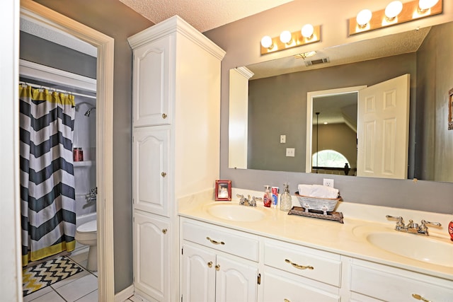 6311 Country Ln, Pine Bluff, AR 71603 - full bathroom featuring a sink, tile patterned floors, double vanity, and visible vents