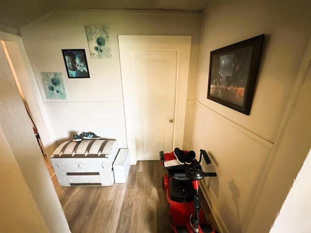 hallway featuring wood finished floors
