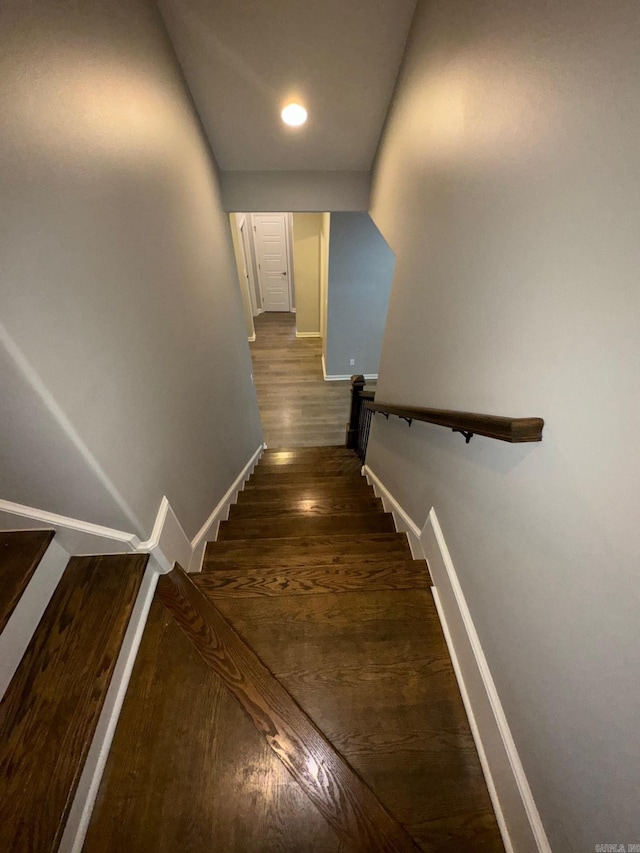 4321 Sloan, Alexander, AR 72002 - staircase featuring baseboards and wood finished floors
