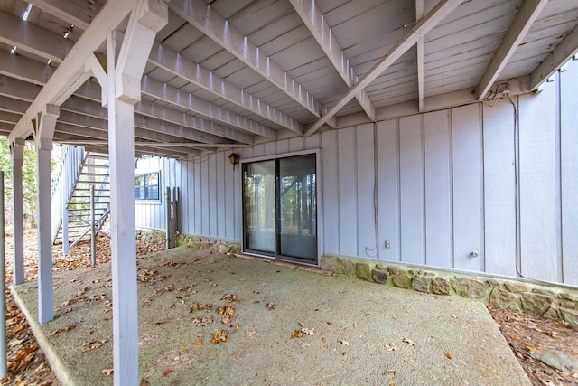 view of patio with stairway