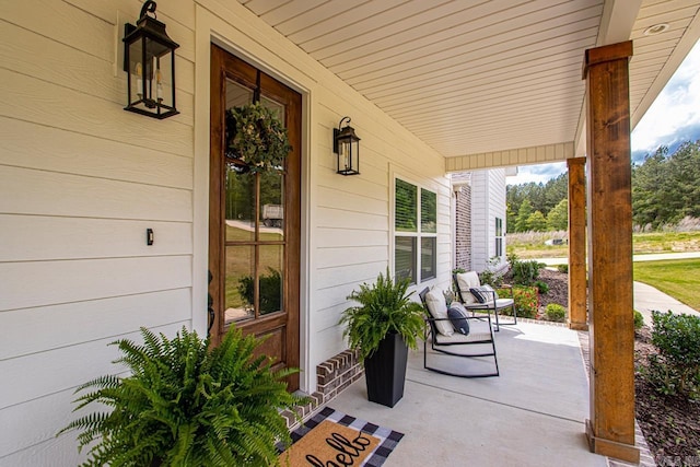 view of patio featuring covered porch