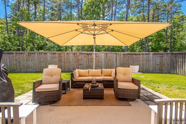 702 Wildcreek Cir, Little Rock, AR 72223 - view of patio / terrace with a fenced backyard and outdoor lounge area