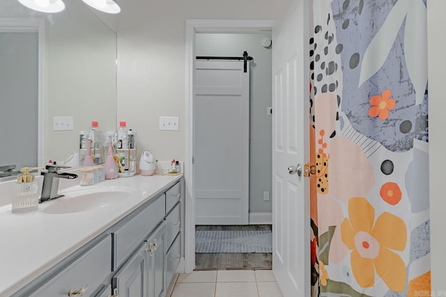 1010 Brownstone Dr, Jonesboro, AR 72404 - bathroom featuring tile patterned floors, a shower with shower curtain, and vanity