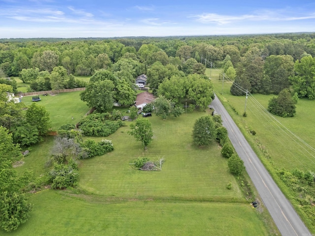 aerial view featuring a rural view