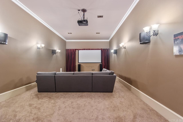 10 Lakewood Park Dr, North Little Rock, AR 72116 - carpeted cinema room featuring crown molding and baseboards