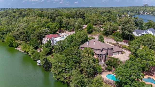 10 Lakewood Park Dr, North Little Rock, AR 72116 - birds eye view of property with a view of trees and a water view
