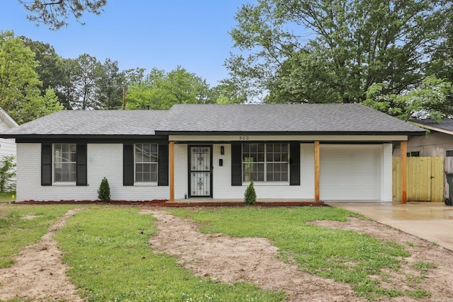 300 Dryad Ln, Little Rock, AR 72205 - single story home featuring a porch, brick siding, concrete driveway, an attached garage, and a shingled roof