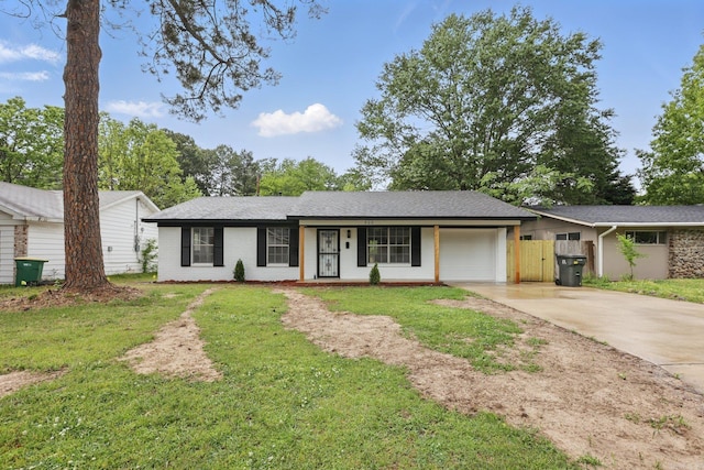 300 Dryad Ln, Little Rock, AR 72205 - ranch-style home featuring driveway, a front yard, a garage, brick siding, and fence