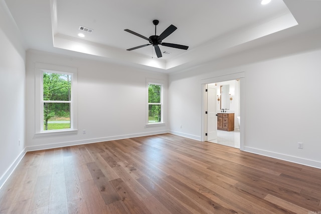 2940 Orchard View Dr, Conway, AR 72034 - unfurnished room with plenty of natural light, a tray ceiling, and visible vents