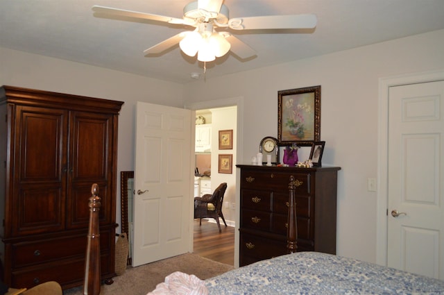bedroom featuring a ceiling fan