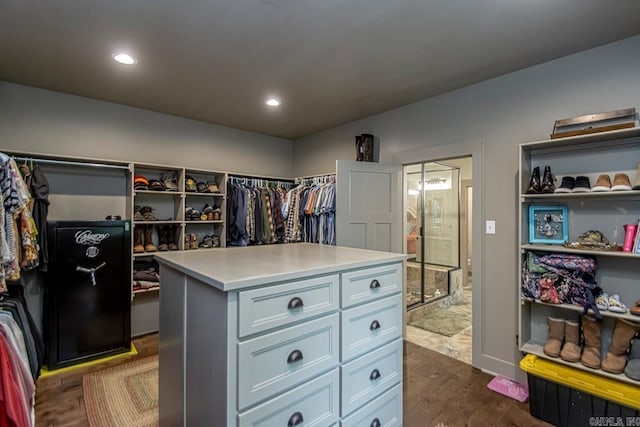 4201 Lovell Ln, Benton, AR 72019 - spacious closet with dark wood-style floors