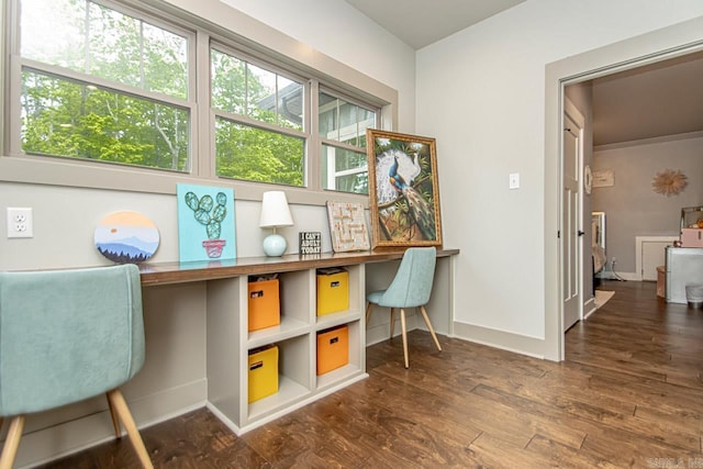4201 Lovell Ln, Benton, AR 72019 - home office featuring baseboards, plenty of natural light, and wood finished floors