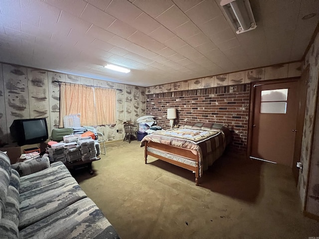 bedroom featuring concrete floors