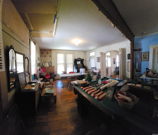 110 S Summit St, Little Rock, AR 72205 - recreation room with arched walkways and wood finished floors