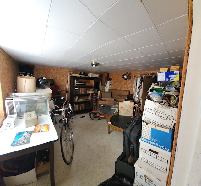 110 S Summit St, Little Rock, AR 72205 - basement featuring carpet flooring and a paneled ceiling