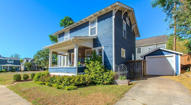 316 W 22nd, Little Rock, AR 72206 - view of front of home with a garage, fence, an outdoor structure, and concrete driveway