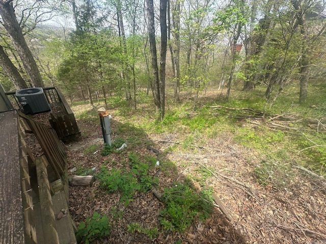 view of yard featuring cooling unit